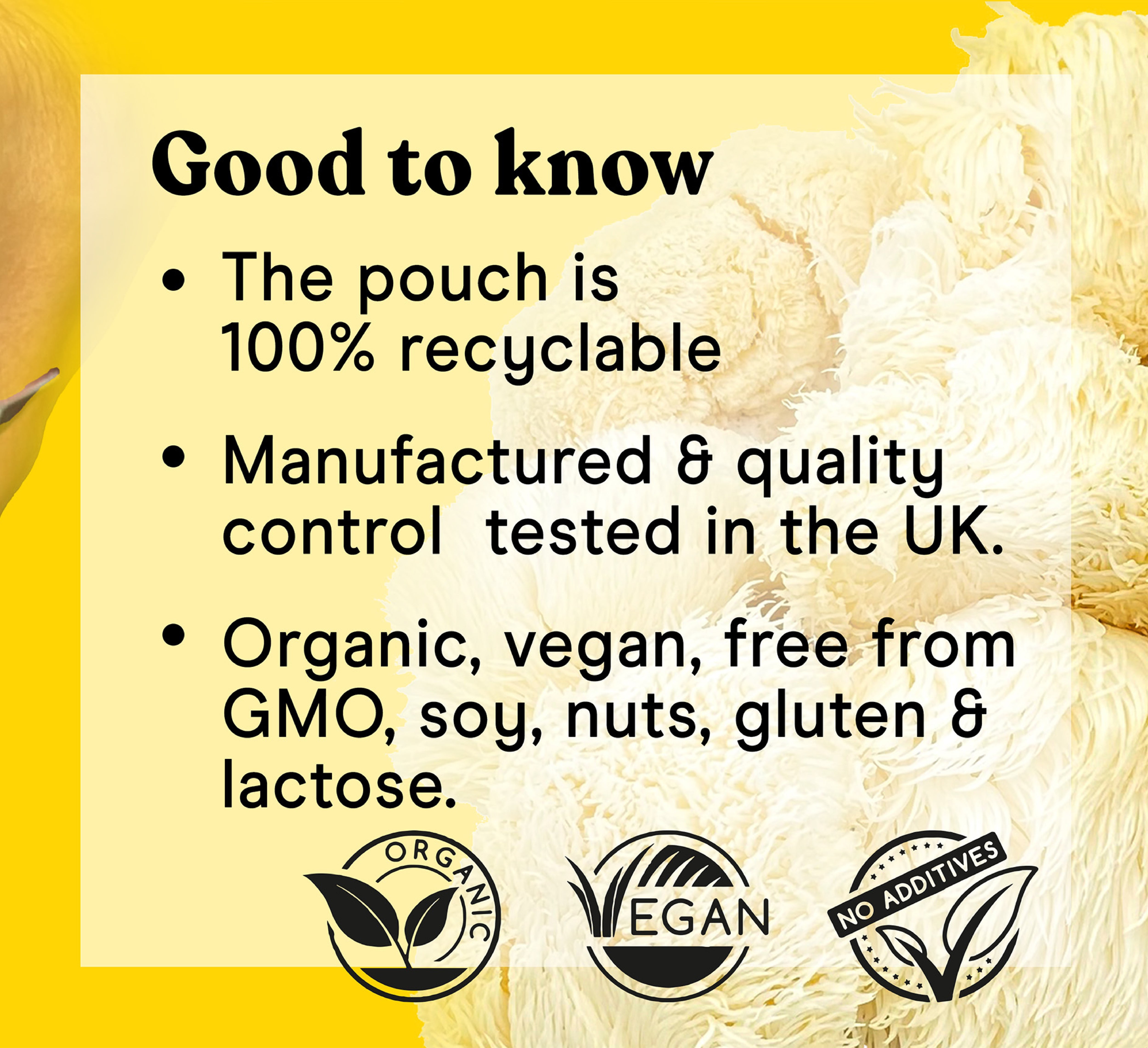 Organic Lion's Mane Extract Capsules | 90 Capsules | 30 servings - Pure Fungi
