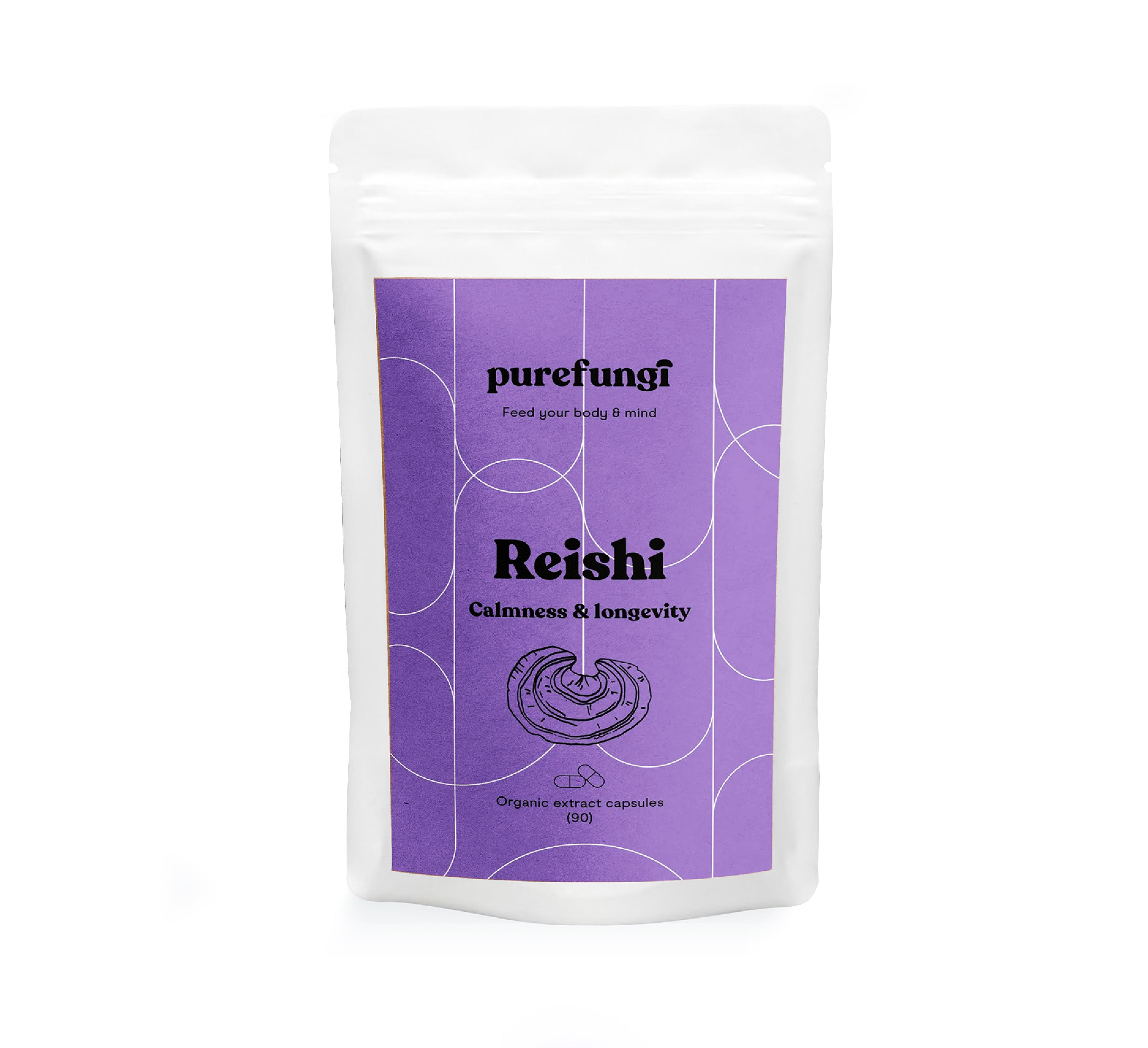 Organic Reishi Extract Capsules | 90 Capsules | 30 Servings - Pure Fungi