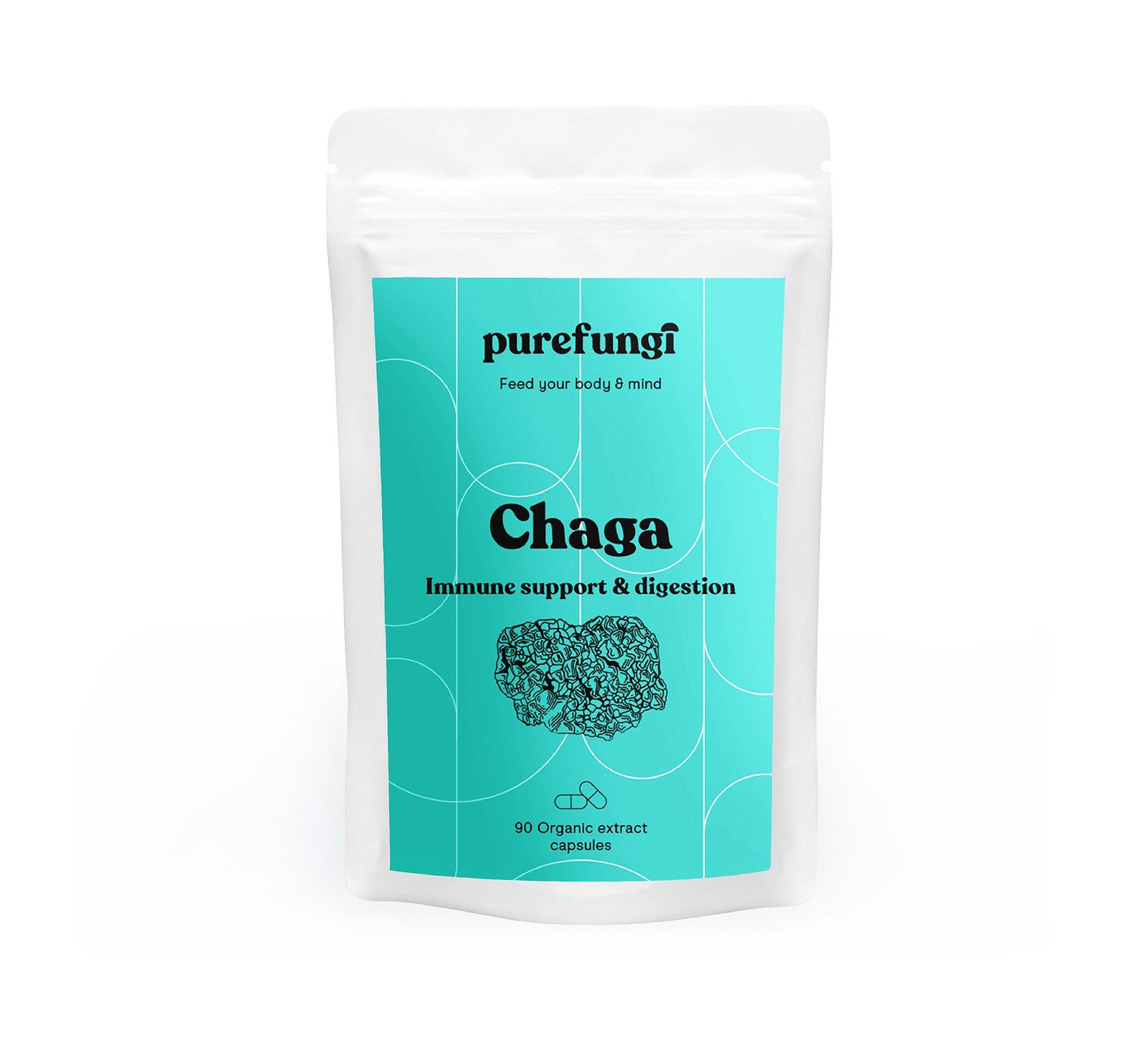 Organic Chaga Extract Capsules | 90 Capsules | 30 servings - Pure Fungi