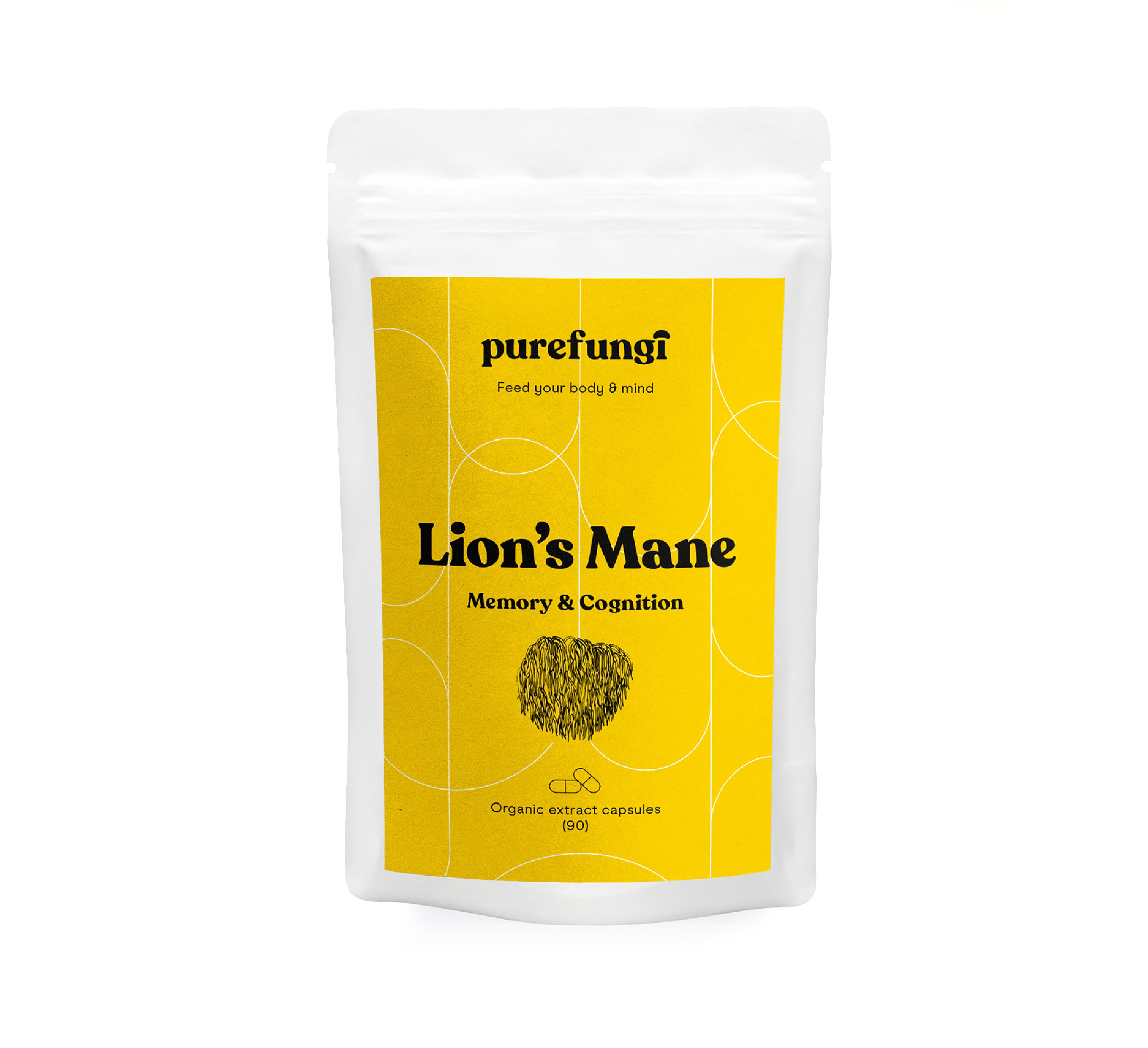 Organic Lion's Mane Extract Capsules | 90 Capsules | 30 servings - Pure Fungi