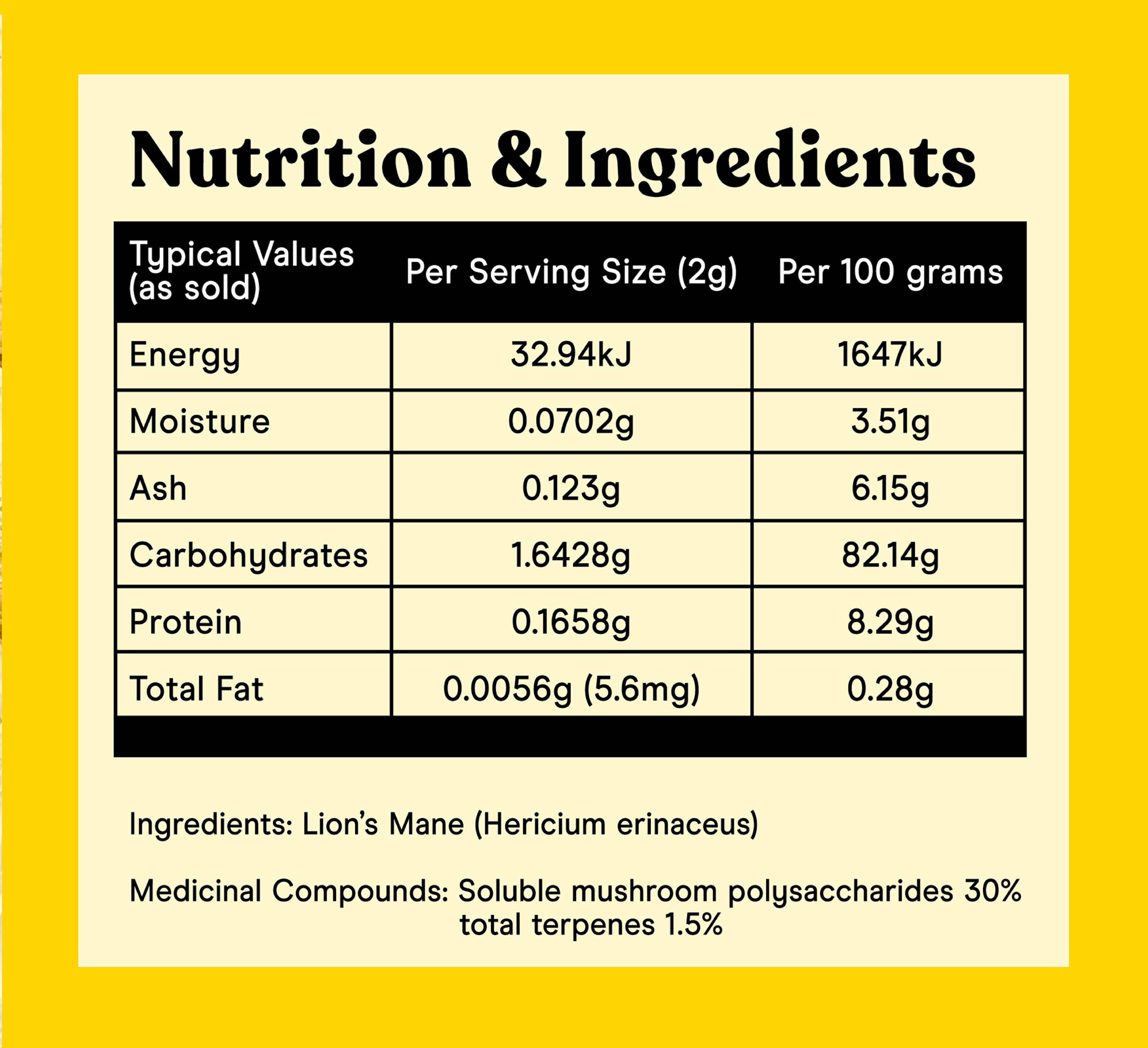 Organic Lion's Mane Extract Powder | 60g | 30 servings - Pure Fungi