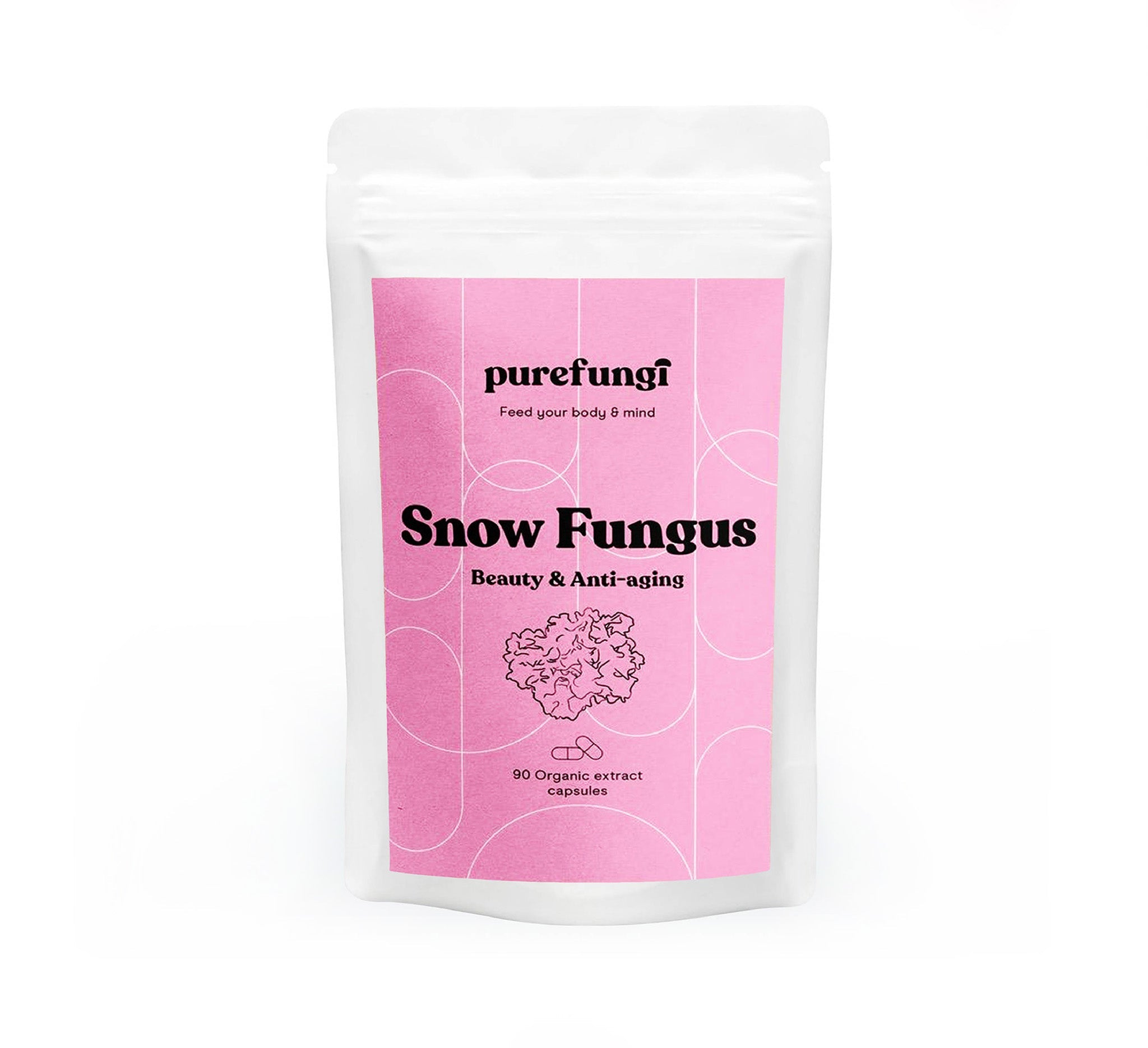 Organic Snow Fungus Extract Capsules | 90 Capsules | 30 servings - Pure Fungi