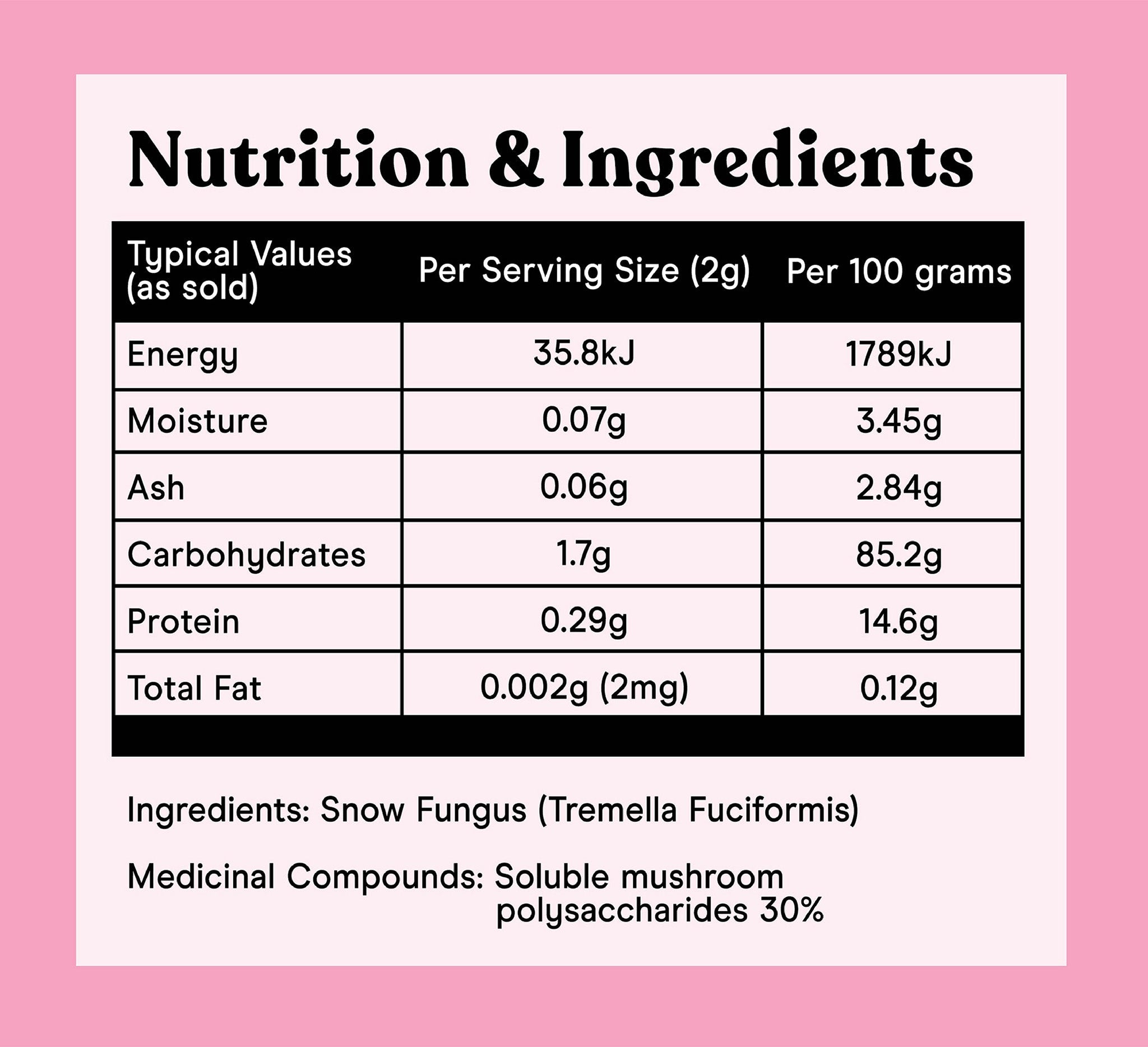 Organic Snow Fungus Extract Powder | 60g | 30 servings - Pure Fungi