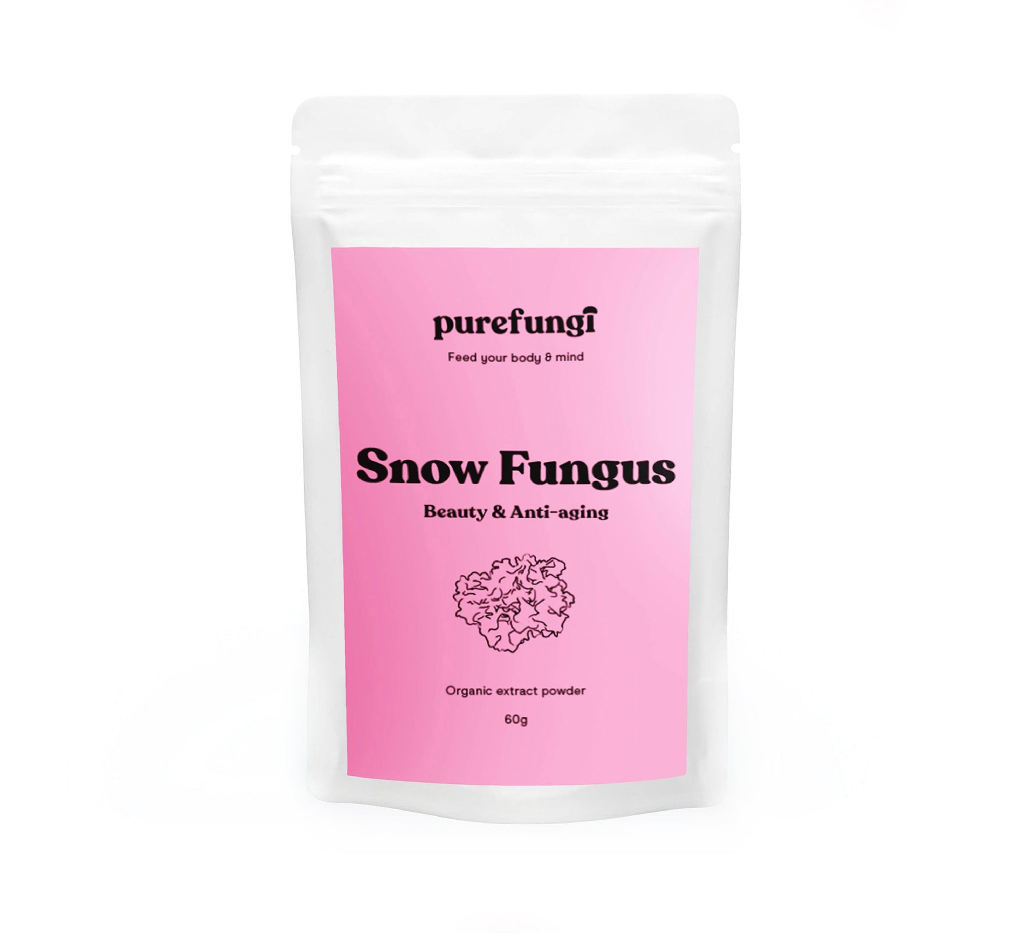 Organic Snow Fungus Extract Powder | 60g | 30 servings - Pure Fungi